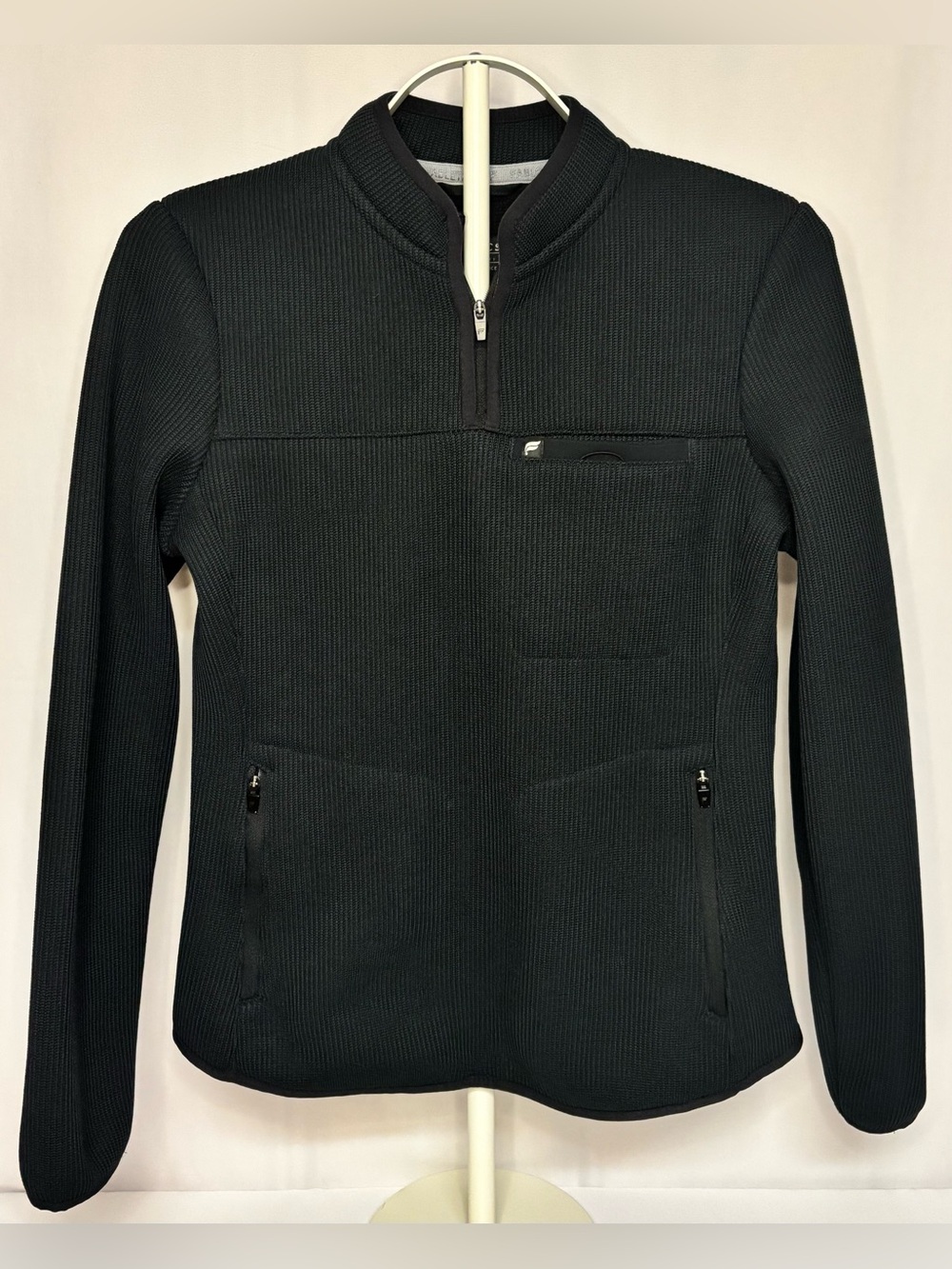 Fabletics Pace Black Quarter Zip Knit Scrub Jacket Women's Size XS